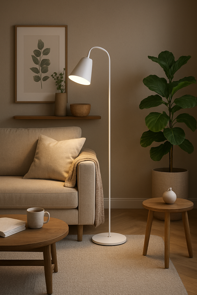 Varelia Vloerlamp – Scandinavisch Design met Verstelbare Lampnek