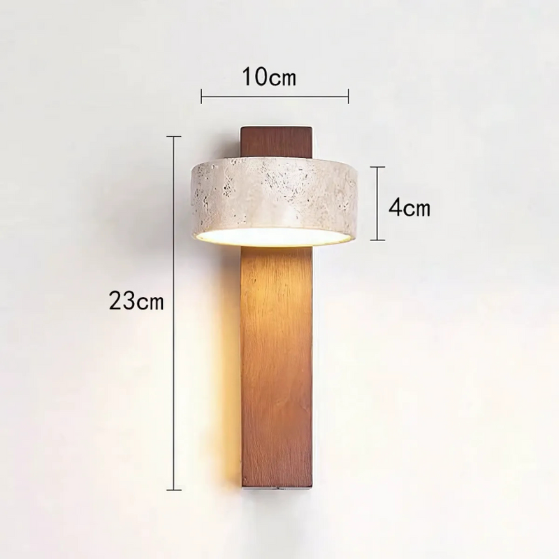 Fortiz Wandlamp – Travertijn Design met Warme LED Verlichting