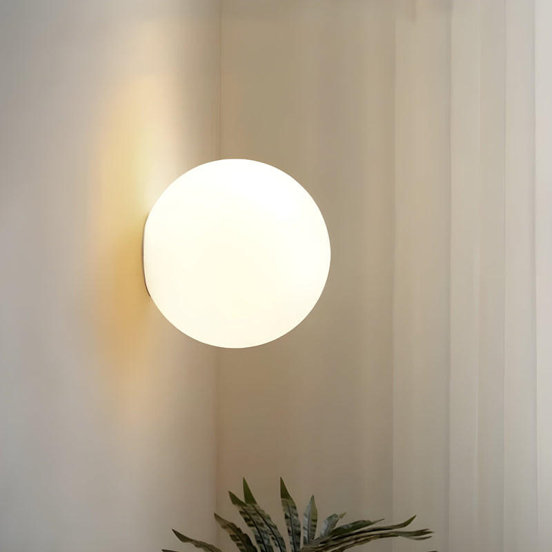 Lunaris Wandlamp – Rond Matglas met Scandinavisch Japandi Design