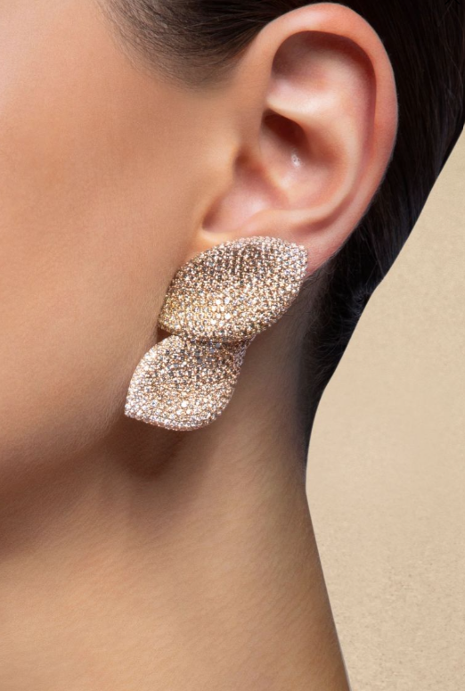 Ruby | Diamanten oorbellen in bladvorm voor dames