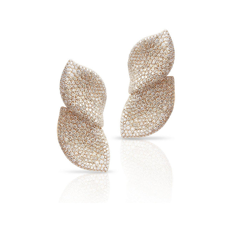 Ruby | Diamanten oorbellen in bladvorm voor dames