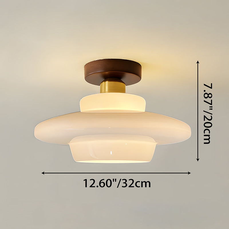 Norvexa Plafondlamp – Walnoothout met Glas