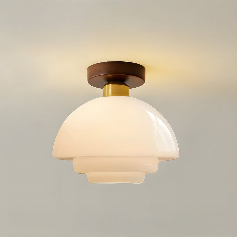 Norvexa Plafondlamp – Walnoothout met Glas