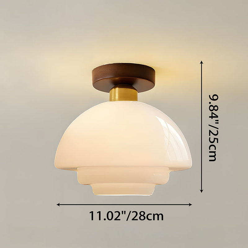 Norvexa Plafondlamp – Walnoothout met Glas