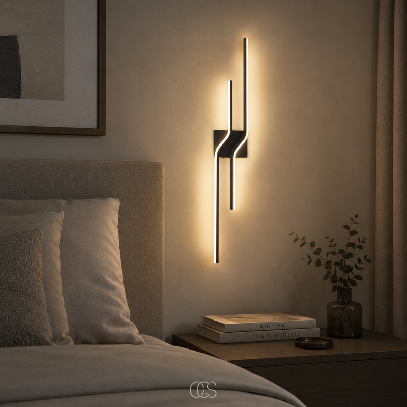 OCS - chiari Minimalistische LED Wandlamp Zwart - Lineair Design voor Modern Interieur