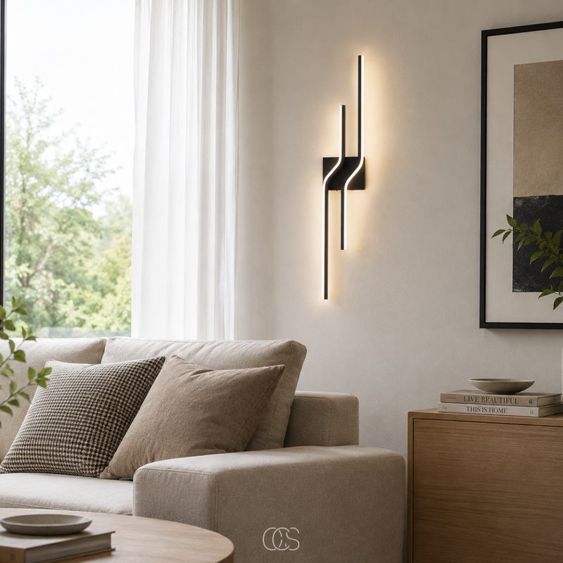 OCS - chiari Minimalistische LED Wandlamp Zwart - Lineair Design voor Modern Interieur