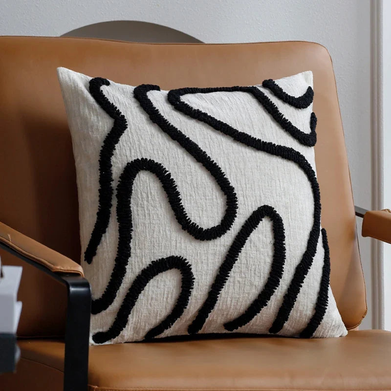 Marvion Sierkussen – Chenille Design met Geometrische Lijnen