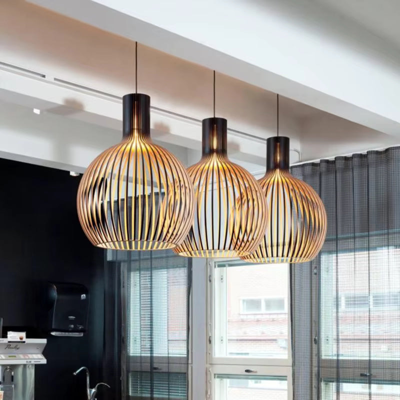 Orvella Hanglamp – Organisch Houtdesign met Open Structuur