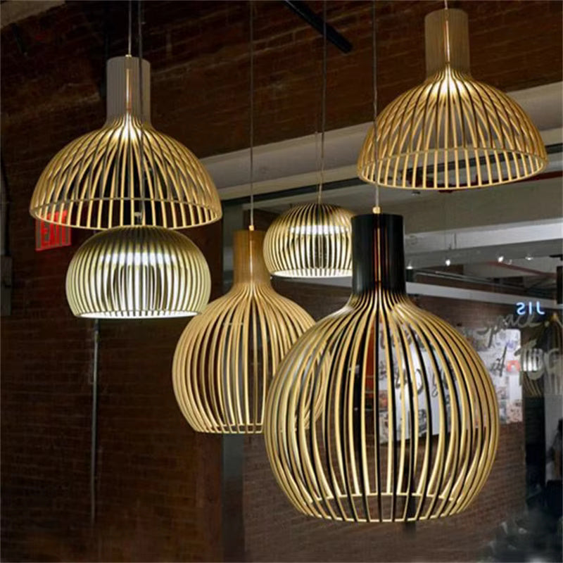 Orvella Hanglamp – Organisch Houtdesign met Open Structuur