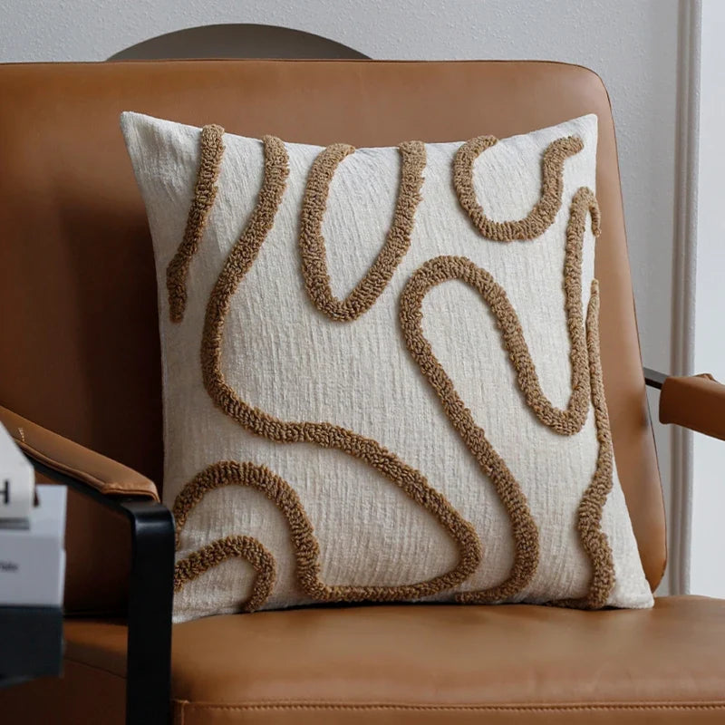 Marvion Sierkussen – Chenille Design met Geometrische Lijnen