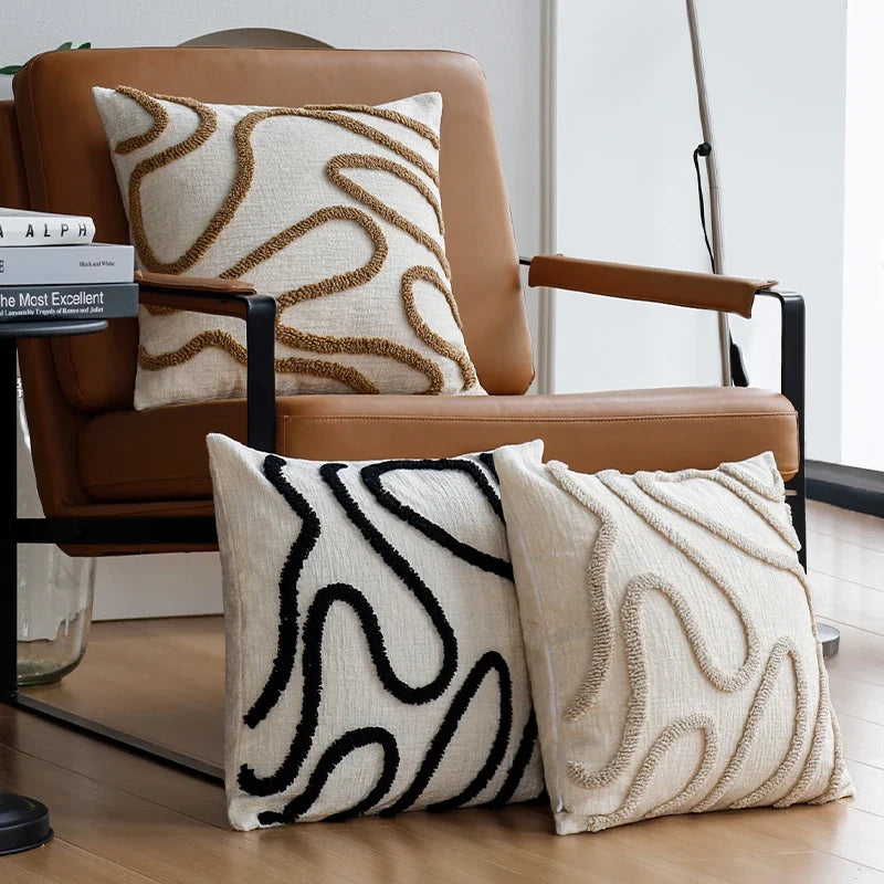 Marvion Sierkussen – Chenille Design met Geometrische Lijnen