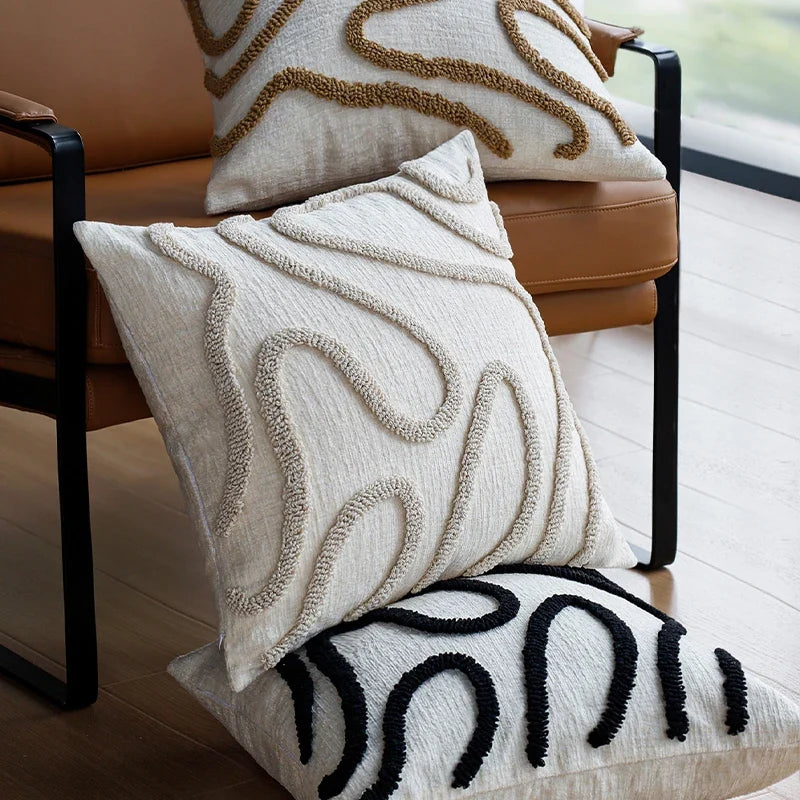 Marvion Sierkussen – Chenille Design met Geometrische Lijnen