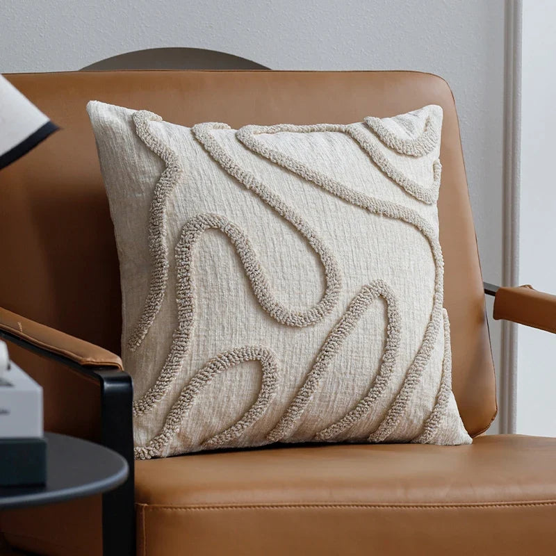 Marvion Sierkussen – Chenille Design met Geometrische Lijnen