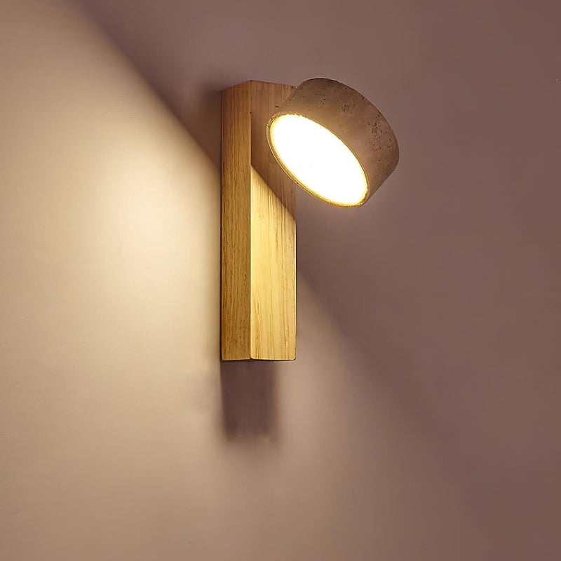 Arvynor Wandlamp – Travertijn en Hout met Geïntegreerde LED