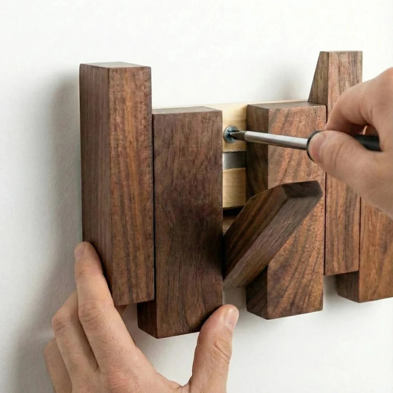 Arvesso Wandgarderobe – Houten Design met Piano-geïnspireerde Haken