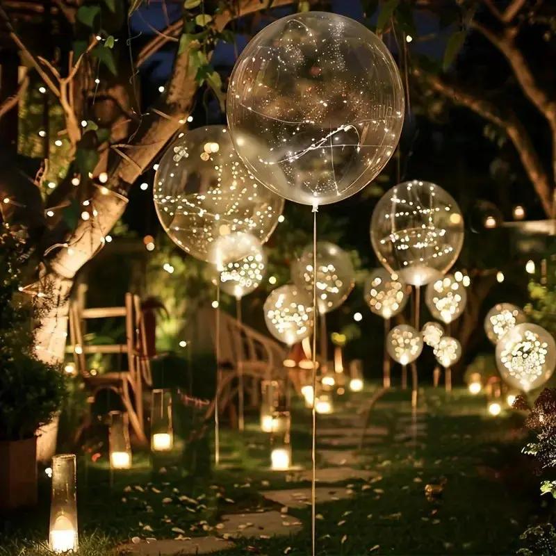 Lunavaro LED Ballonnen – Transparant Design met Warmwit Lichtdraad