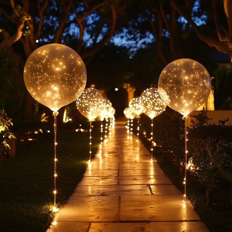 Lunavaro LED Ballonnen – Transparant Design met Warmwit Lichtdraad