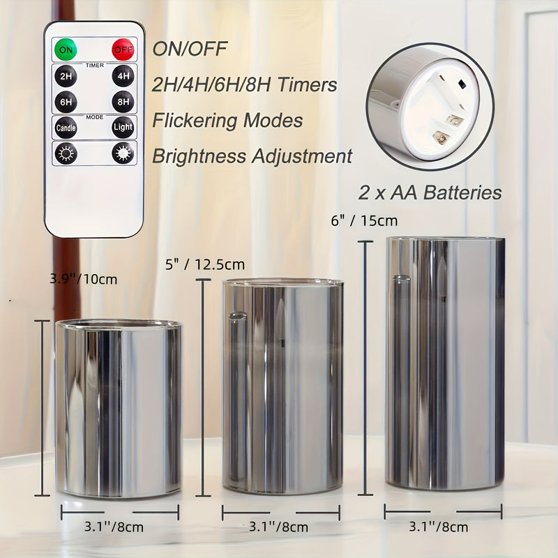 Lunavelle LED Kaarsen – Set van 3 met Realistisch Flikkerlicht en Timer