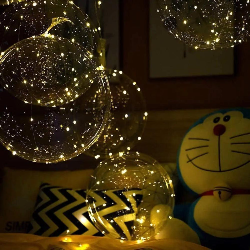 Lunavaro LED Ballonnen – Transparant Design met Warmwit Lichtdraad