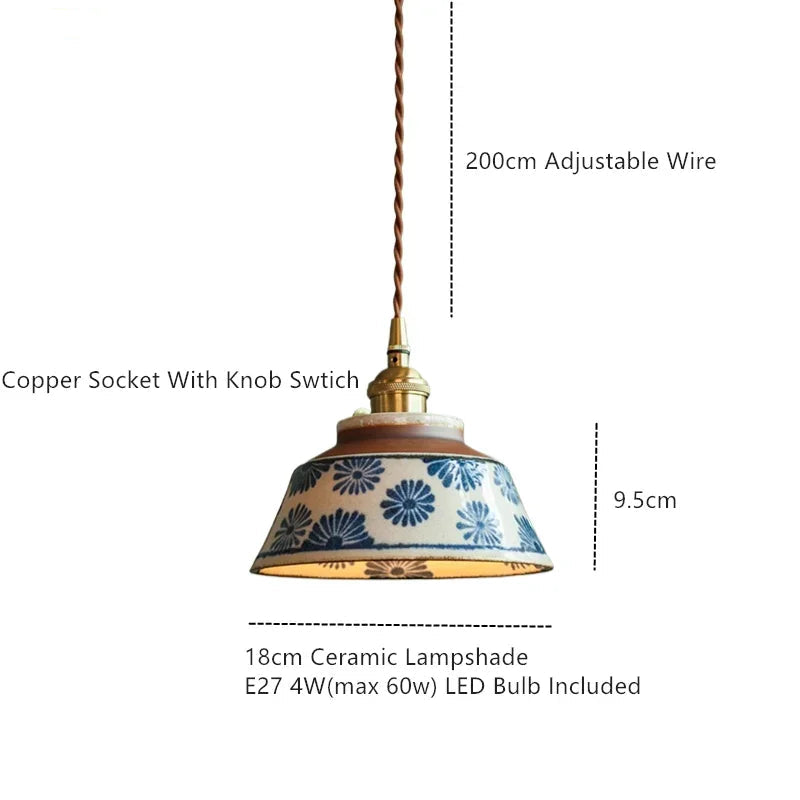 Floravyn Hanglamp – Keramiekdesign met Bloemmotief