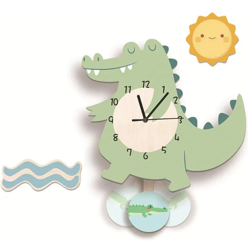 Mirello Kinderwandklok – Dieren Design voor Spelenderwijs Leren