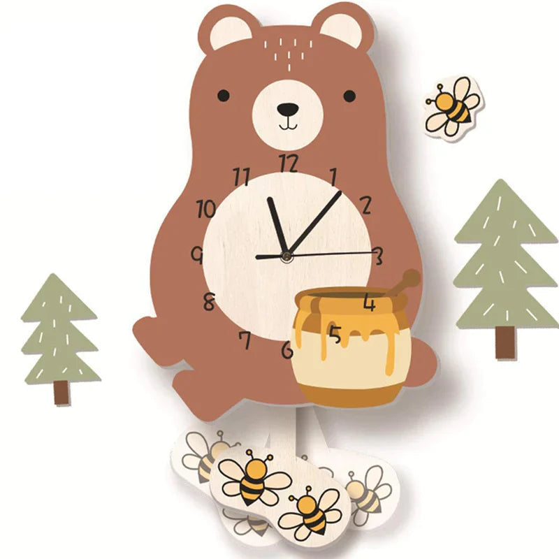 Mirello Kinderwandklok – Dieren Design voor Spelenderwijs Leren