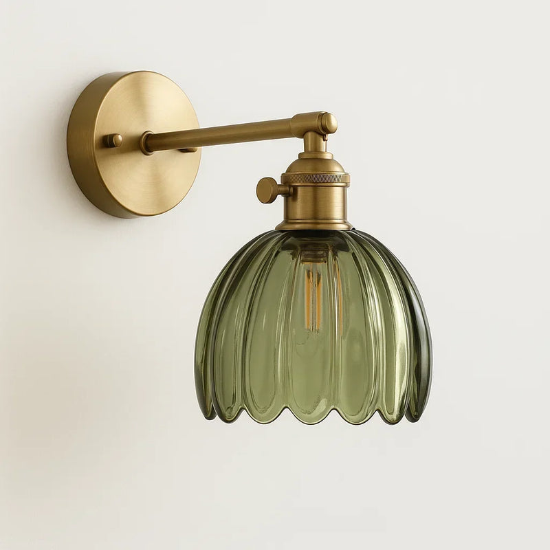 Virelia Wandlamp – Vintage Bloemdesign met Glazen Kap