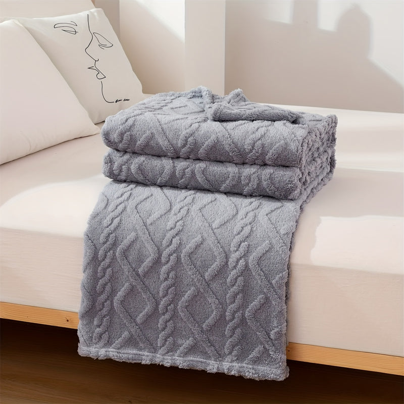 Sorvane Plaid – Gebreid Reliëfdesign voor Warmte