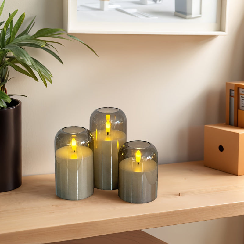 Velmira LED Kaarsen – Set van 3 met 3D-Wick Effect