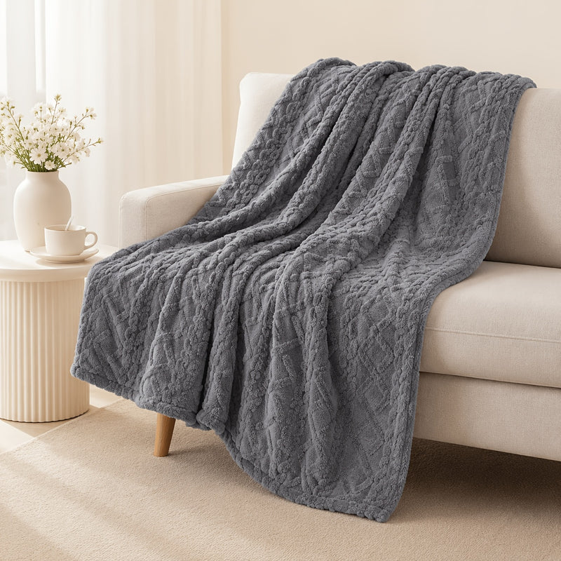 Sorvane Plaid – Gebreid Reliëfdesign voor Warmte