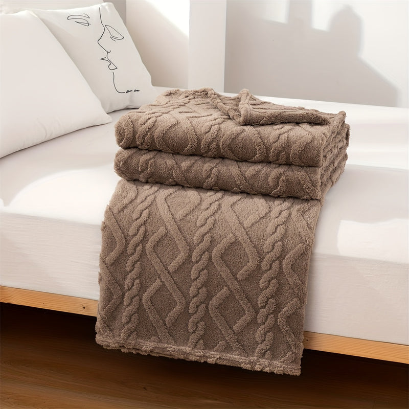 Sorvane Plaid – Gebreid Reliëfdesign voor Warmte