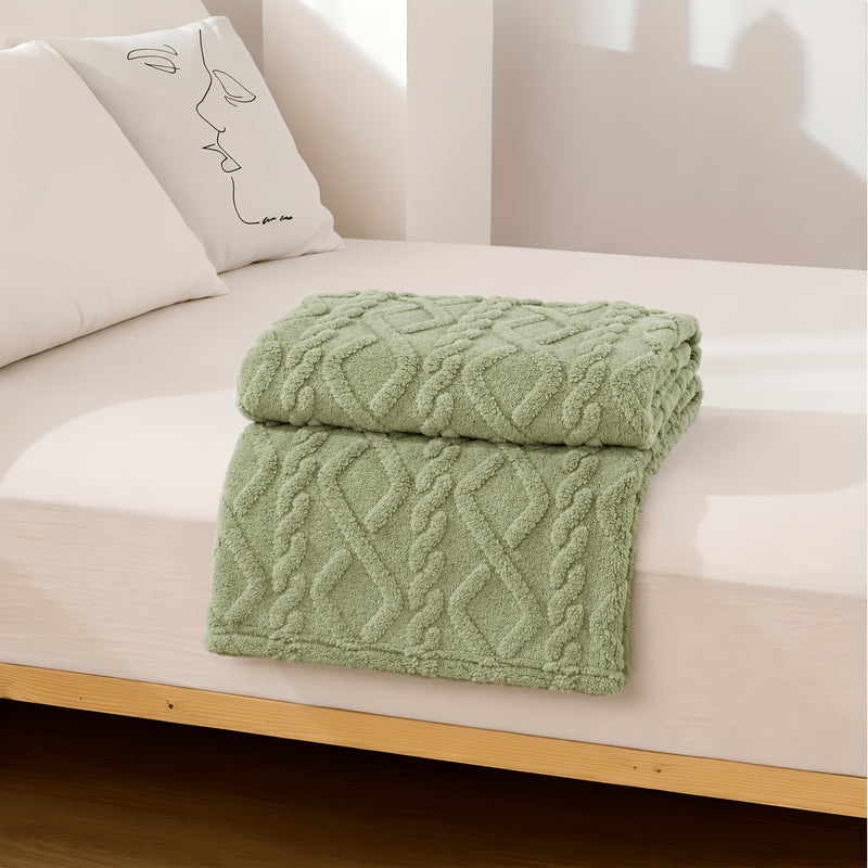 Sorvane Plaid – Gebreid Reliëfdesign voor Warmte