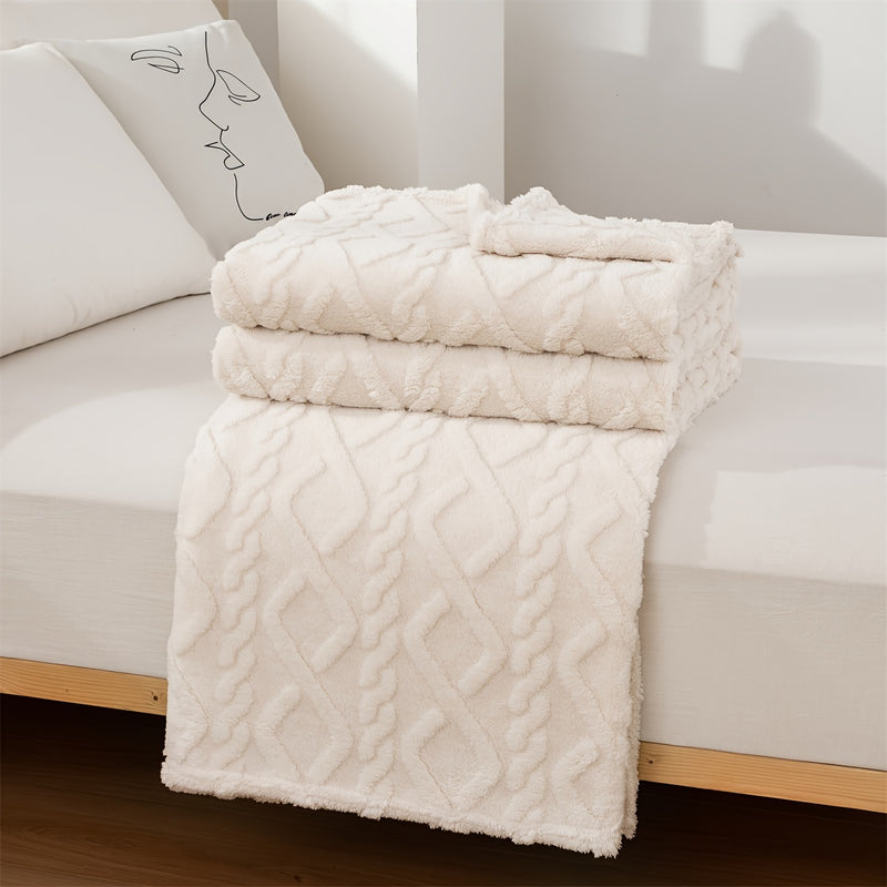 Sorvane Plaid – Gebreid Reliëfdesign voor Warmte