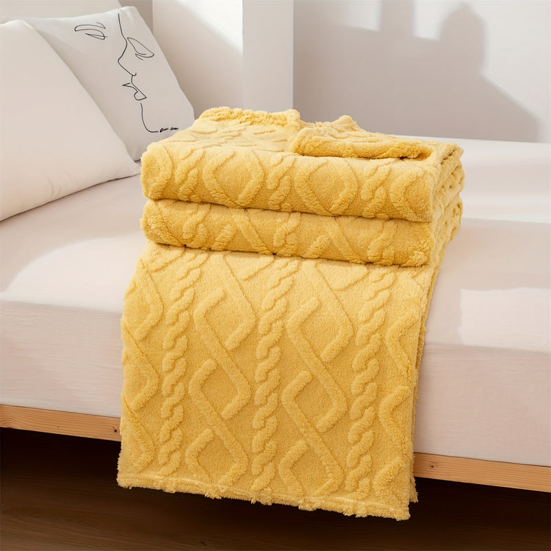 Sorvane Plaid – Gebreid Reliëfdesign voor Warmte