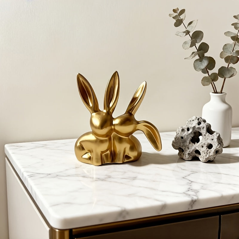 Averelle Konijnenbeeldje – Goudkleurige Sculptuur