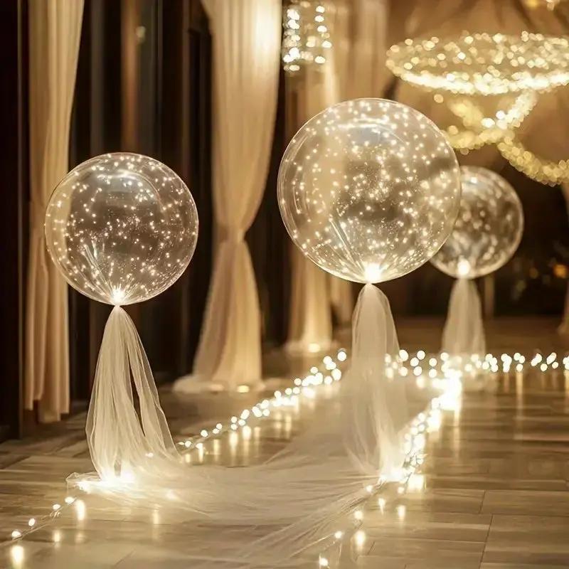 Lunavaro LED Ballonnen – Transparant Design met Warmwit Lichtdraad