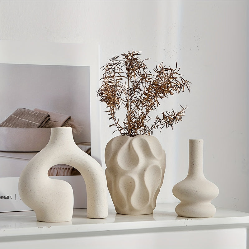 Calvessa Vazen – Set van 3 Boho Geometrisch Vazen