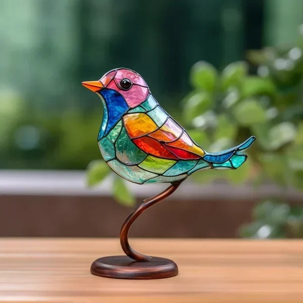 Avelisse Vogelbeeldje – Glazen Sculptuur met Kleurrijk Design