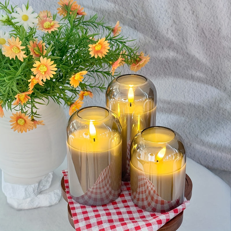 Velmira LED Kaarsen – Set van 3 met 3D-Wick Effect