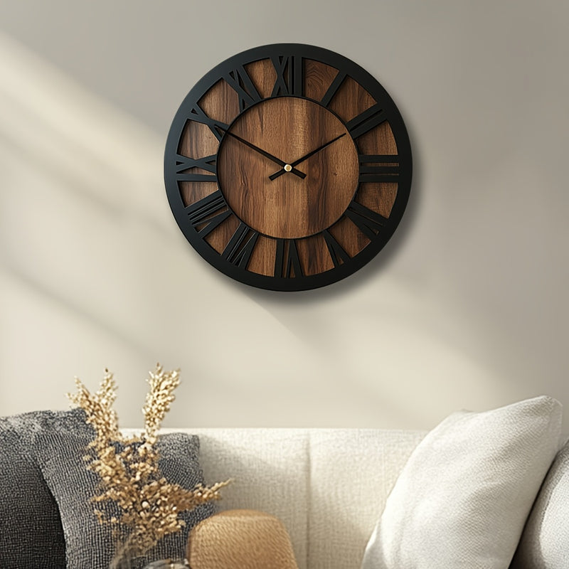 Norvella Houten Wandklok – Ronde Vorm met Tijdloos Design