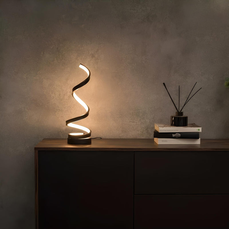 Solviera Tafellamp – Spiraalvormig Ontwerp met Warm Licht