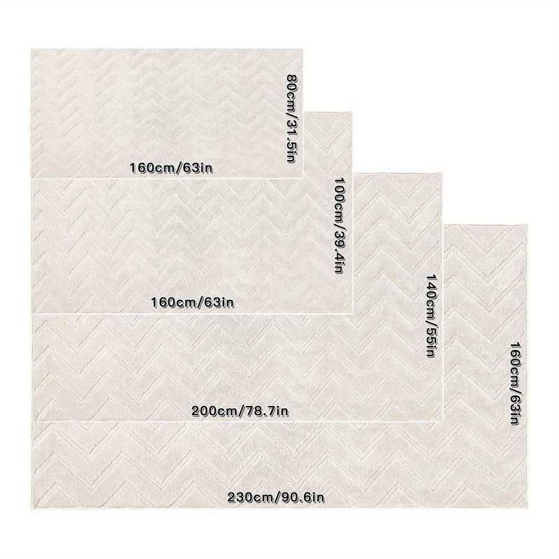 Aurevane Vloerkleed – Beige Hoogpolig Design met Jacquardstructuur