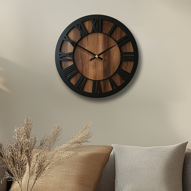 Norvella Houten Wandklok – Ronde Vorm met Tijdloos Design